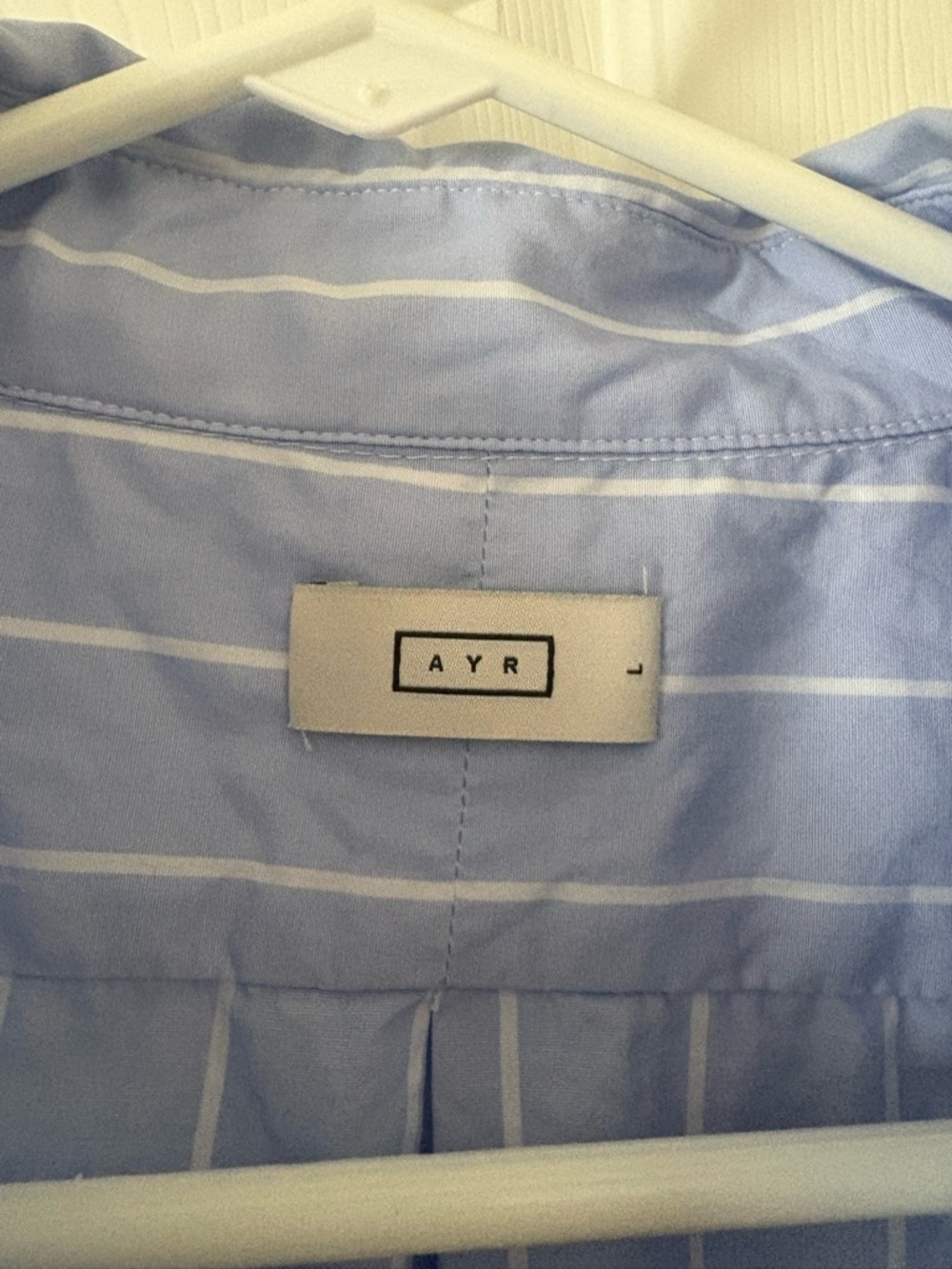 AYR The Everyday Slim Fit, blue w/white stripe, new condition, size L